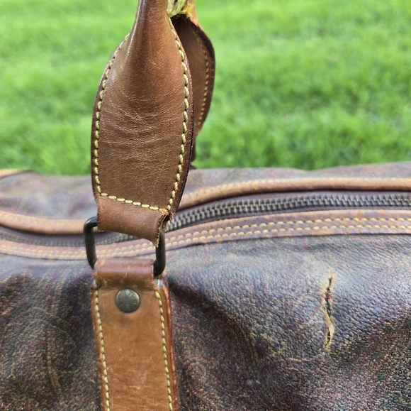 Etro Vintage 16” Travel Duffle Bag – Paisley & Leather – Rehab Project - Picture 6 of 15